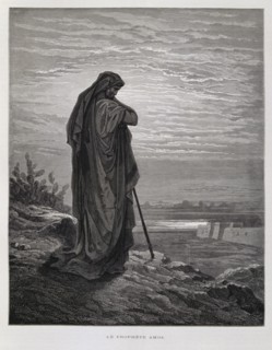 The prophet Amos , Illustration from the Dore Bible 1866