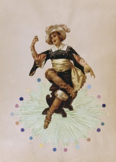 French postcard depicting a young man drinking 1900
