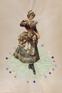 French art-deco, postcard depicting a young woman 1900
