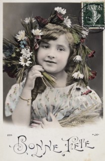 French postcard with floral elements 1900