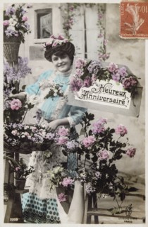 French postcard with floral elements 1900