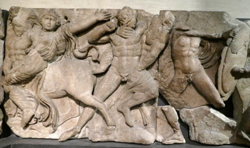 The Bassae Frieze comprises a series of relief marble sculptures from the Temple of Apollo Epikourios at Bassae, Greece