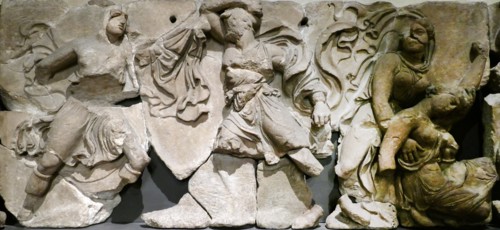 The Bassae Frieze comprises a series of relief marble sculptures from the Temple of Apollo Epikourios at Bassae, Greece