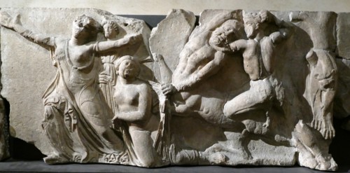 The Bassae Frieze comprises a series of relief marble sculptures from the Temple of Apollo Epikourios at Bassae, Greece