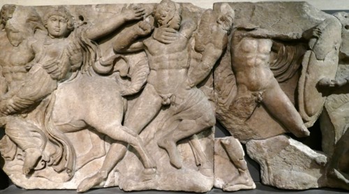 The Bassae Frieze comprises a series of relief marble sculptures from the Temple of Apollo Epikourios at Bassae, Greece