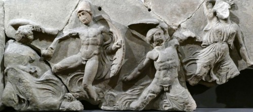 The Bassae Frieze comprises a series of relief marble sculptures from the Temple of Apollo Epikourios at Bassae, Greece