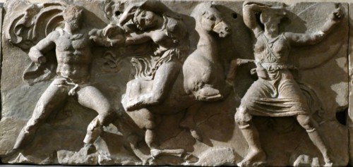 The Bassae Frieze comprises a series of relief marble sculptures from the Temple of Apollo Epikourios at Bassae, Greece