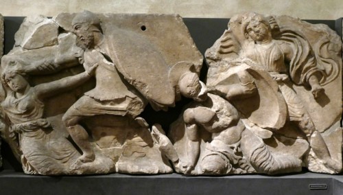 The Bassae Frieze comprises a series of relief marble sculptures from the Temple of Apollo Epikourios at Bassae, Greece
