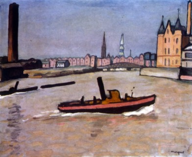Port of Hamburg, 1909, by Albert Marquet