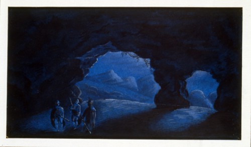 Three Men in a Mountain Grotto', 1835