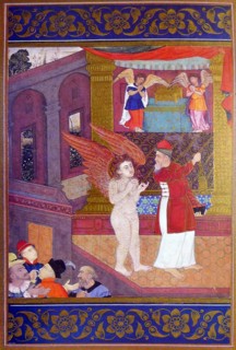 Mughal painting depicting Abraham being visited by Angels