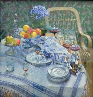 Painting titled 'An Uncleared Table' by Igor Grabar