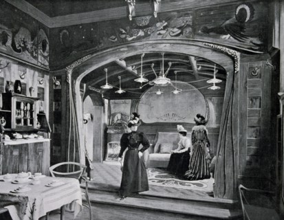 Photograph taken at the Esplanade des Invalides; showing a modern interior habitation.