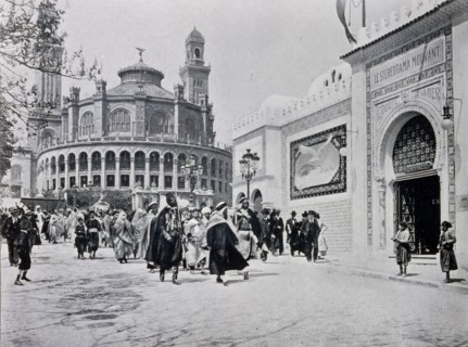 Photograph of a colonial procession at the Trocadero.