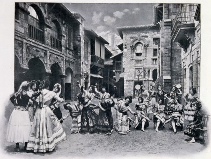 Photograph of Andalusia in the time of the Moors; Spanish dancing.