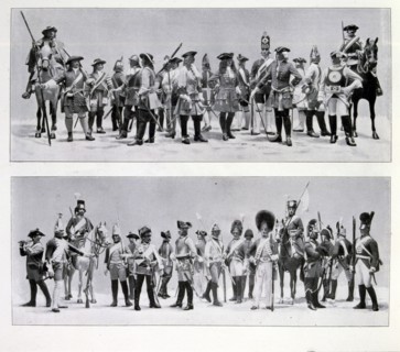Photograph of military uniforms at the exhibit of the history of the German military.