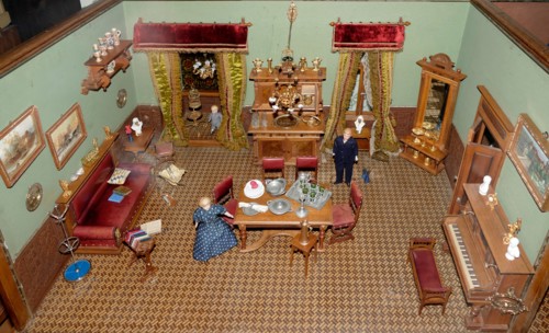 The Drew House 1860's. three-storey dolls house