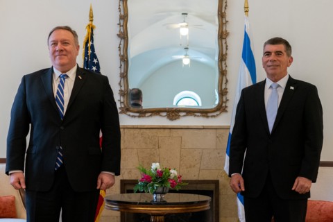 U.S. Secretary of State Michael R. Pompeo meets with Israeli Foreign Minister-Designate Gabi Ashkenazi in Israel
