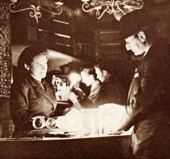 Shopping by candle light during the power station workers strike