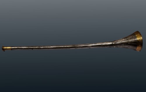 Trumpet of King Tutankhamun. In silver and gold, found in the Valley of the Kings
