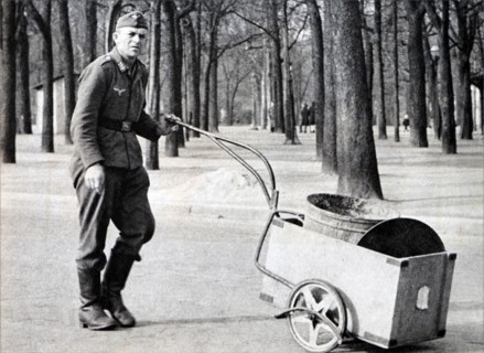 A French soldier during the fuel shortage in Paris during World War II