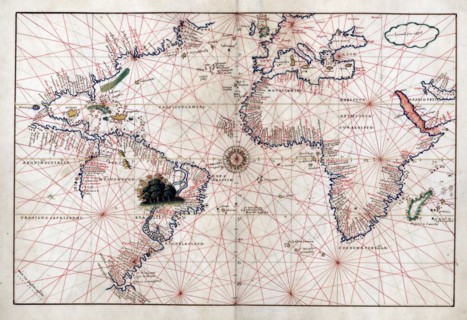 Portolan atlas of 9 charts and a world map, etc. Dedicated to Hieronymus Ruffault, Abbot of St. Vaast