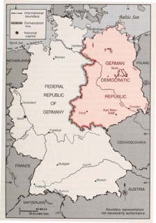 Map of Germany's Post-World War II boundaries