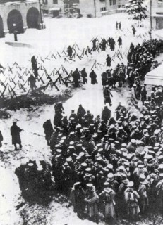 Rebel troops assembling at police headquarters during the February 26 Incident