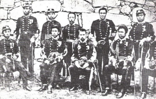 Officers of the Kumamoto garrison which fought against the troops of Saigo Takamori in 1877 during the Satsuma Rebellion