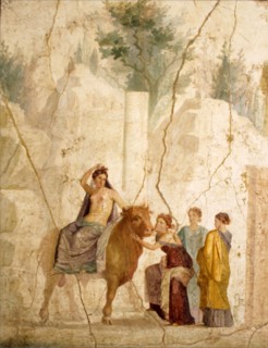 Wall freize from Pompeii, Naples, Italy