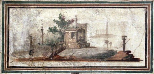 Wall freize from Pompeii, Naples, Italy