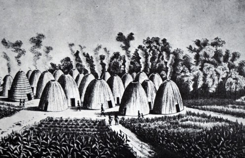 Sketch of Quivira in central Kansas near present-day Lyons extending northeast to Salina