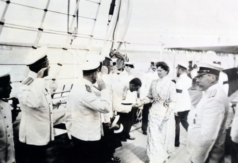 Romanov royal family, 1912. Alexandra Feodorovna the Empress consort with Emperor Nicholas II