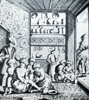 Black and white drawing by Velschius