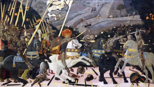 The Battle of San Romano is a set of three paintings by the Florentine painter Paolo Uccello