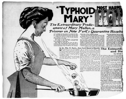 Mary Mallon, commonly known as Typhoid Mary, was an Irish-born American cook believed to have infected 53 people with typhoid fever