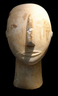 Head of a Cycladic statue. Early Cycladic II Period, 2800-2300 BC