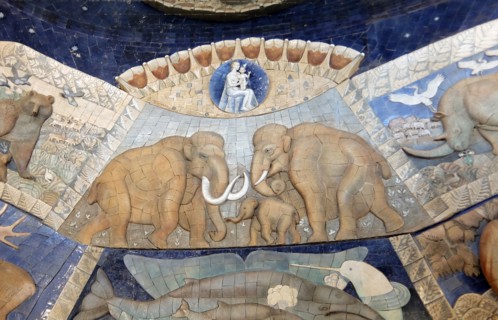 Painted ornamental works of large animals