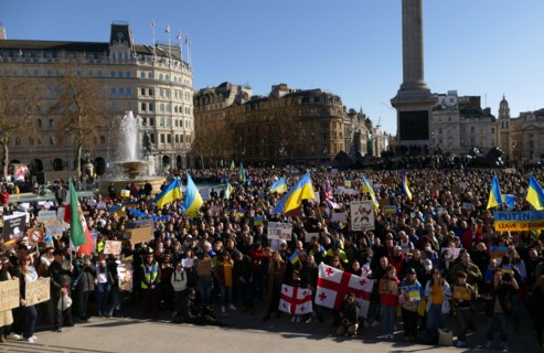 Protest against Russian invasion of Ukraine, London March 2022