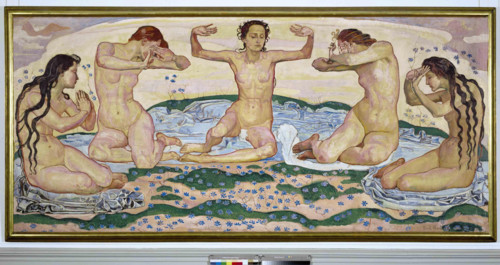 Ferdinand Hodler (1853 – 1918) Swiss painter. 'The Day'  1900.