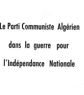 Clandestin fascicule published by the Algerian Communist Party