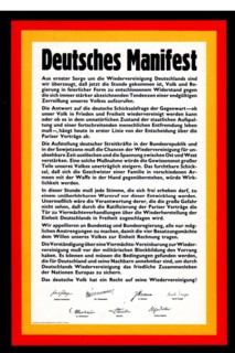 Propaganda poster, manifesto for the rearmament of Germany, 1954