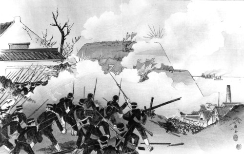 Guerre Sino-japonaise, grand combat dans la ville de Port-Arthur