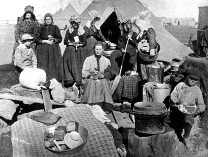 Guerre des Boers, camp de réfugiés à Prétoria, le nettoyage hebdomadaire