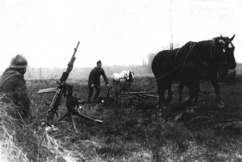 France, Behind the French front, fieldwork near the lines and defenses of the Maginot Line