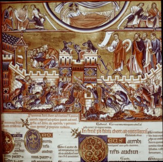 Psalter, Knights attacking Jerusalem