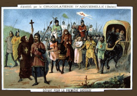 Publicité pour le chocolat d'Aiguebelle, Les Croisades : France, Départ pour la première croisade (1096-1099),