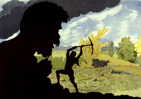 Joel's Dream, Poem and music by Georges Fragerolle, Illustrations by Louis Bombled: Joel and the Rock