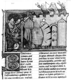 The Romance of Godefroy de Bouillon, f° 30 : The Crusaders laying siege to a city