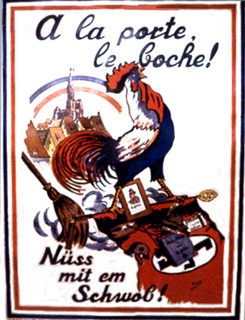 Poster at the time of the liberation of France: "Out, Kraut!"
